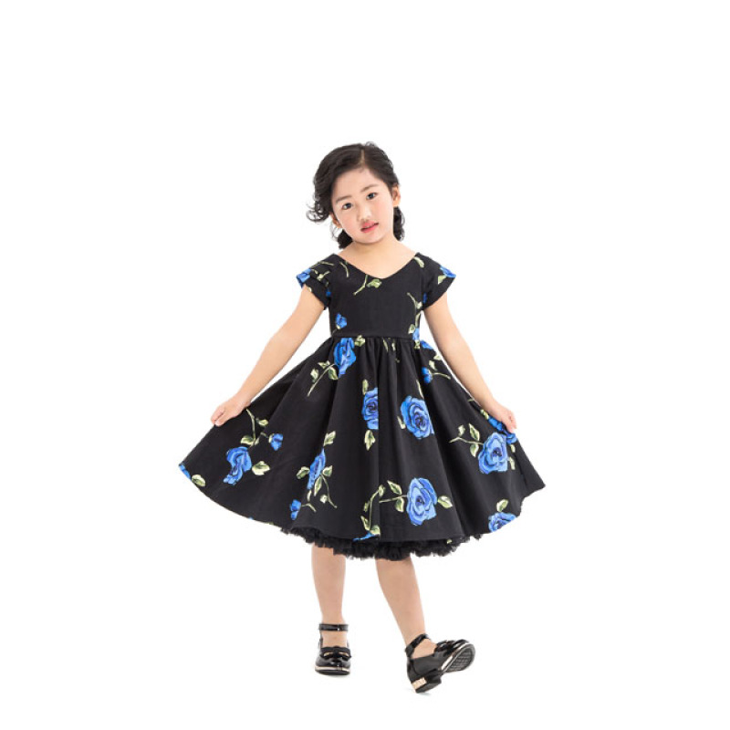 Wholesale New Arrival Floral Vintage 50s Fashion For Kids Girls