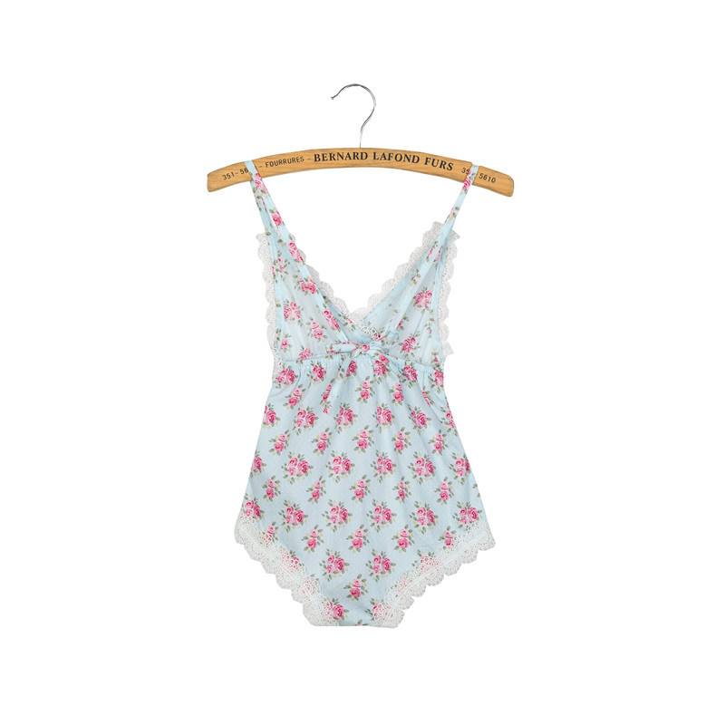 New products 2018 baby clothes vintage lace romper with high quality print