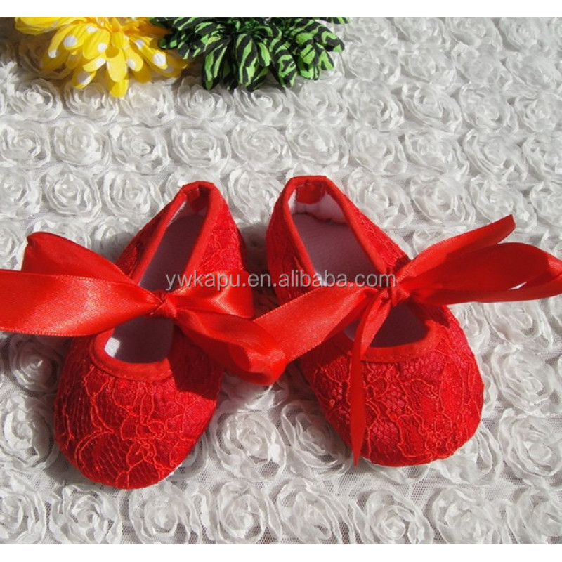 2019 Wholesale High Quality  Flower Baby Girl Shoes l Lace Shoes Toddler Soft Bottom Baby Shoes