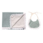 high quality cotton linen lace bresthable baby crib blanket bedding set