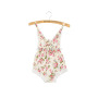 Fancy Style Cotton Floral Bubble Romper with Lace Collars Baby Summer Rompers