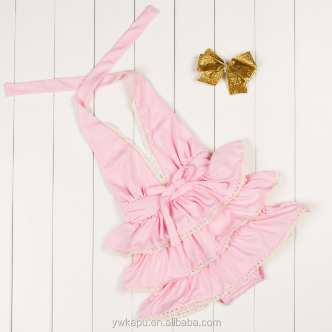 Fashion Swimwear little girl Bikini Model Beach Kids Swimsuit with headband