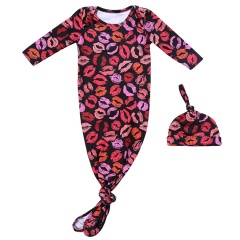 Lovely Mermaid Style Baby Girl Long Sleeve Sleepwear Gown with a Cute Hat