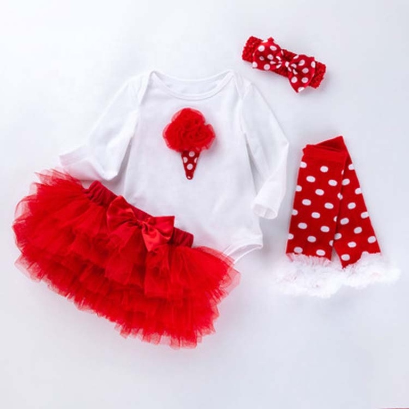 Wholesale Toddler Baby Bodysuit With Tutu Skirts And Leggings And Headband Outfit Set