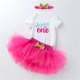 New Boutiques Baby Girl Romper With Tulle Tutu Skirts And Headband Set