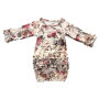 Wholesale Floral Newborn Ruffled Milk Silk Baby Gown