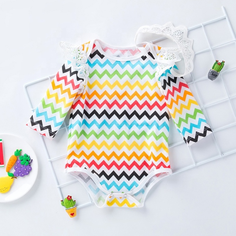 Boutique Chevron Baby Girl Lace Romper With Yellow Tutu Skirts And Headband 