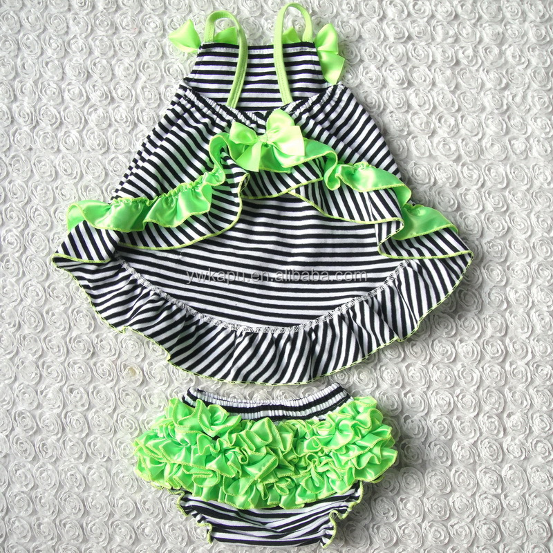 Hot Sale Summer Baby Girl Cotton Swing Top And Bloomer Set