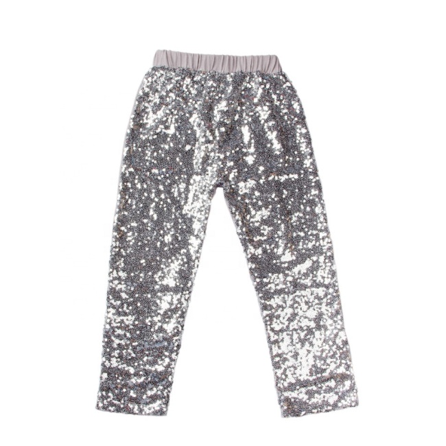 Latest Fashion Pants Baby Girls Boys Silver Sequin Pants