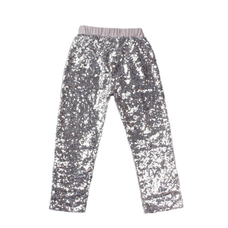 Latest Fashion Pants Baby Girls Boys Silver Sequin Pants