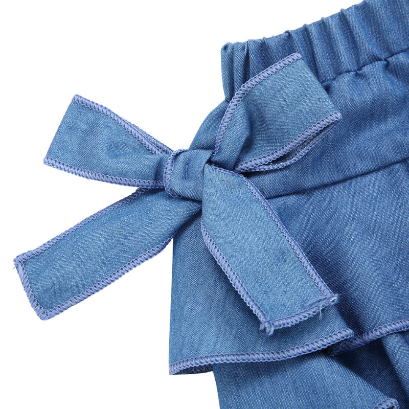 New Design Kid Cotton Shorts Baby Bow Denim Shorts For Girl 3M-5T