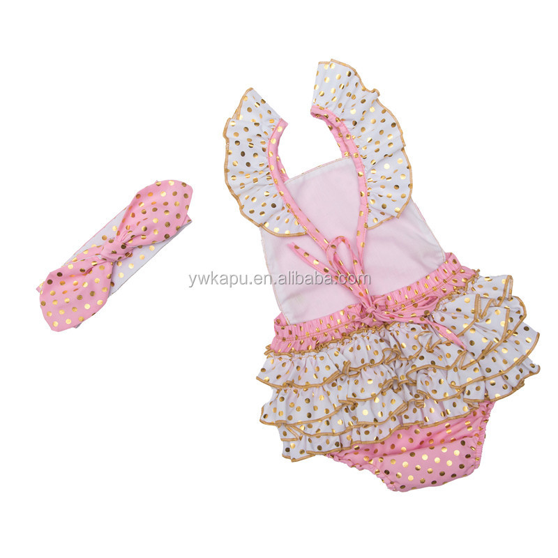 Cute style fashion boutique baby clothes seaside bella romper with headband