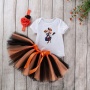 Halloween baby cute pumpkin customized clothes pleated skirt baby rompers
