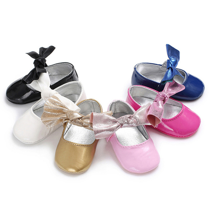 Custom Size Fashion Infant Baby Sparkle Shoes Glitter Sequin Shoes with Bowknot for Girls