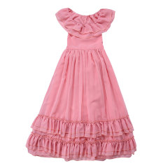 High quality polyester little children baby girls party flower dresses