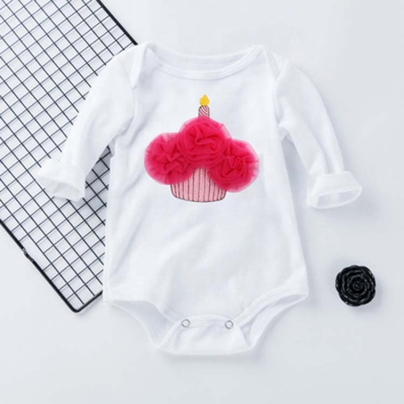 New Arrival Baby Girl Birthday Cake Romper 