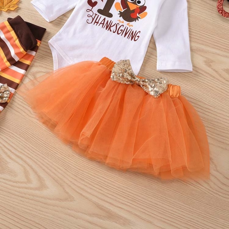 Thanksgiving day cute trendy cotton baby long sleeve rompers suit