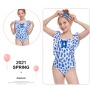 2021 high quality summer ruffle little girls bikini color swimwear