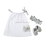 Baby Cotton Frock Design Girl Pillow Case Dress Set With Headband And Baby Shoes