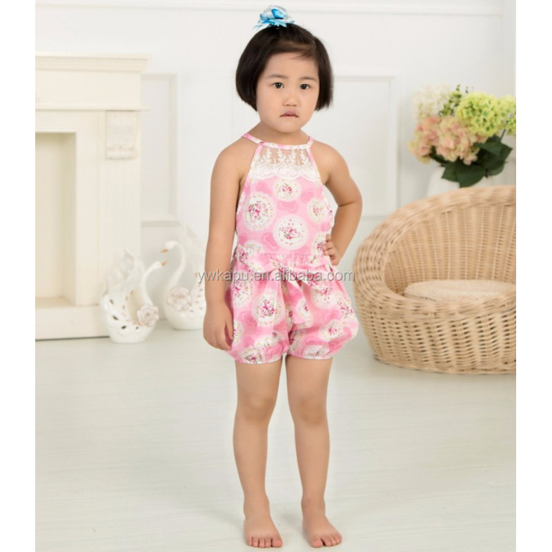 Wholesale newborn baby clothing organic cotton floral rompers and jumpsuits baby outfit