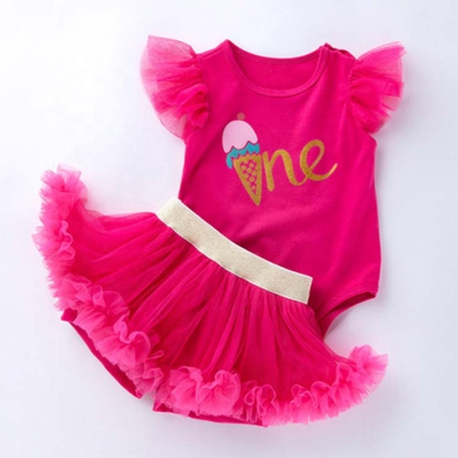 Wholesale Baby Onesies With Tutu Skirts For Girl Birthday Party 