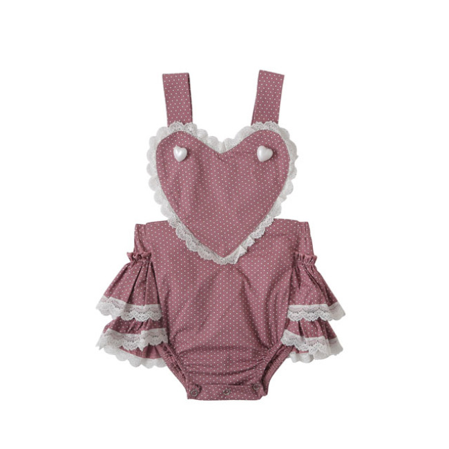 2018 Baby Infant Rompers Lace Fabric Backless Floral Jumpsuit
