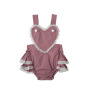 2018 Baby Infant Rompers Lace Fabric Backless Floral Jumpsuit