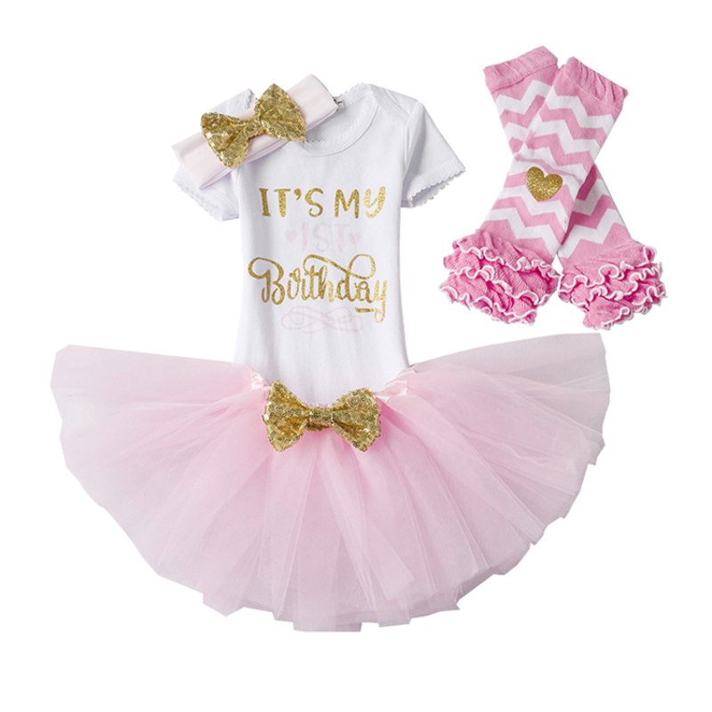 Wholesale long sleeve 3pcs fall winter bowknot  baby outfits newborn birthday clothes set
