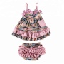Wholesale Adorable Newborn Baby Clothes Floral Print Baby Outfits Swing Sets For Girls