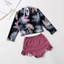 2021 summer high quality custom three piece swimsuits bikini flowers beachwear