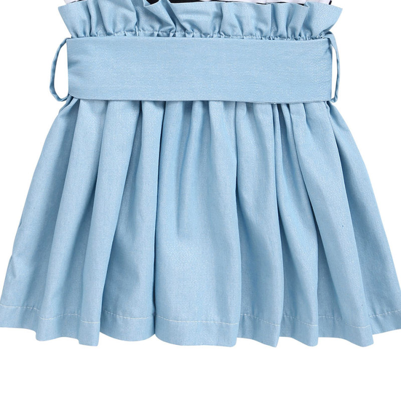 Wholesale Little Girl Denim Dress Baby Cotton Dresses Girls sleeveless Stripes Denim Dress