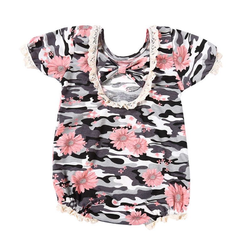 Wholesale custom high quality cheap Floral Cotton Baby Romper & Outfit dress  for spring and summer