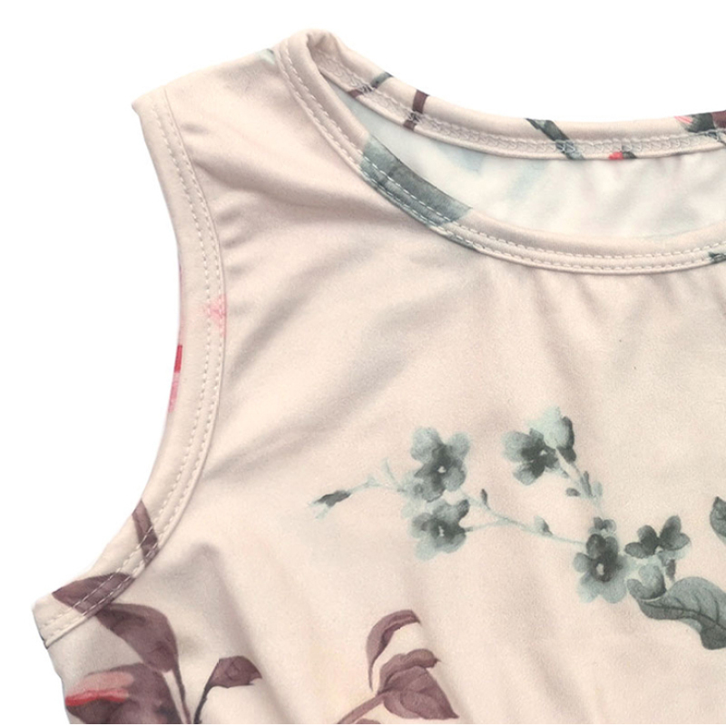 Wholesale Girl Sleeveless Floral Vintage Girl Dress For Daily Wear