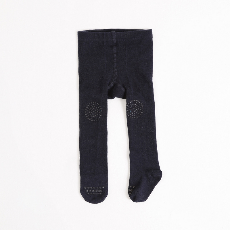 Wholesale pink fall cotton ribbed knit stockings newborn baby girl footed leggings anti slip tights