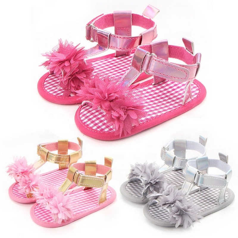 2021 trendy newborn baby shoes flower ankle-wrap sandals