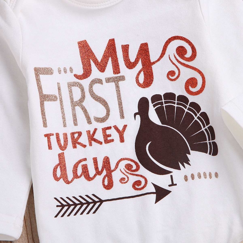 2021 thanksgiving day trendy designer  baby romper tiered skirt leg warmers 3 piece set clothes