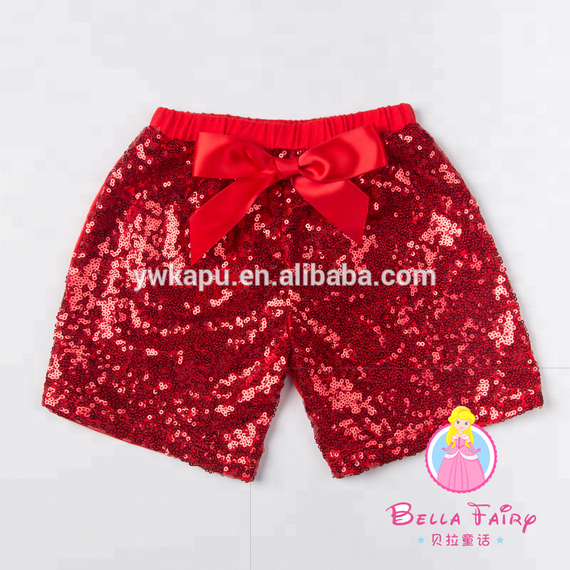 Customized boutique summer baby pants sequin shorts for children made in China