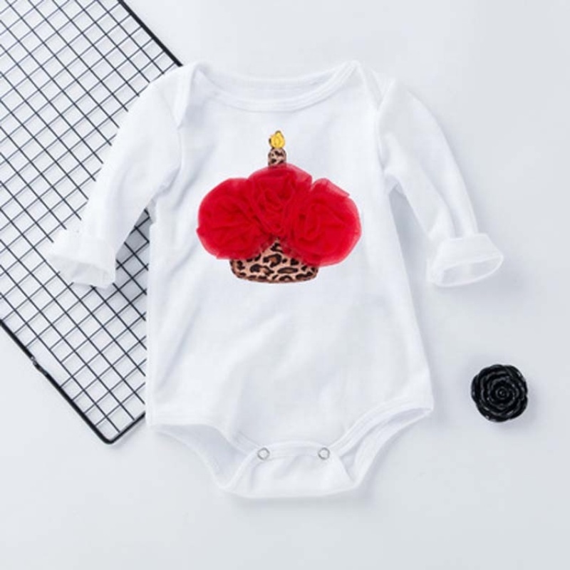 New Arrival Baby Girl Birthday Cake Romper 