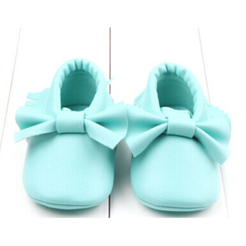 Wholesale solid color delicate bowknot baby girl shoes