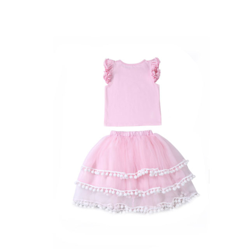 Baby Girl Cotton Unicorn Style Costume Clothes Set Top With Tutu Skirts