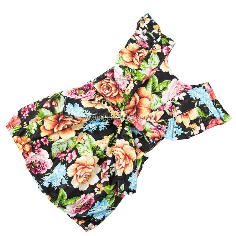The latest products 2018 Hot high-quality fashion boutique little girl dress big bow halter romper