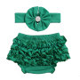 Fashion Popular Charm Baby  2 Pcs Set  Cotton Ruffle Bloomer & Headband Outfits For Girl