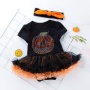 2021 cute cartoon pumpkin puff short sleeve tutu pettiskirt luxury baby dresses