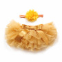New kids gold gauze layered vivid baby fluffy bloomers and headband set