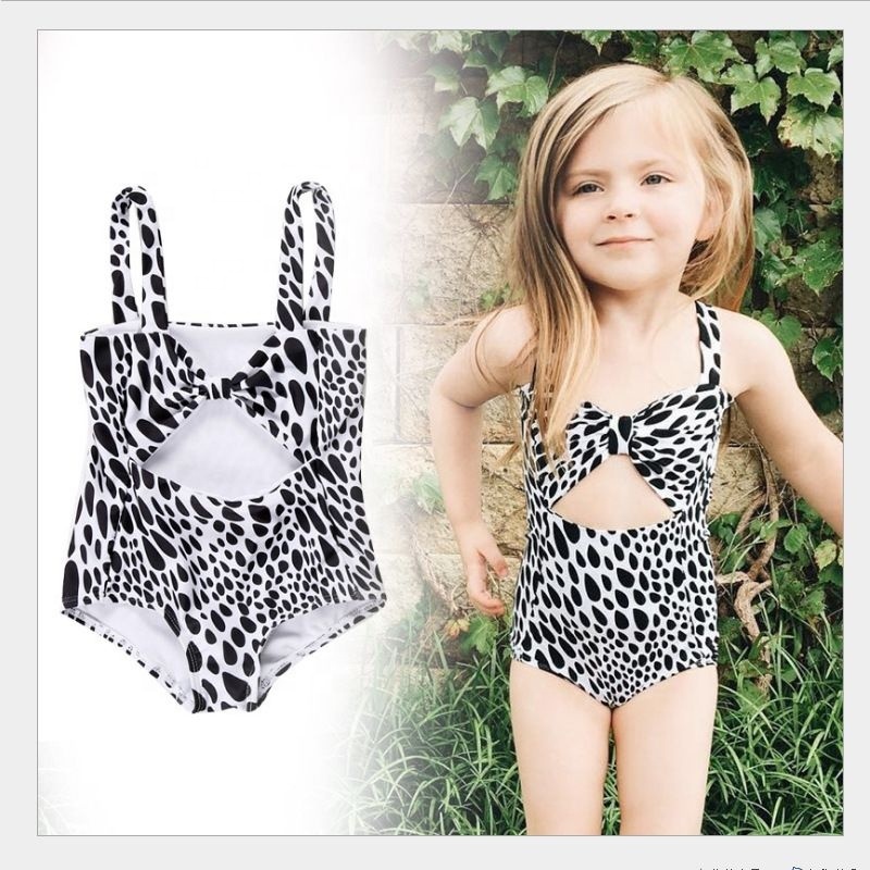 Summer orange one piece swimsuit beachwear dress hollow leopard bikini