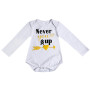 Cartoon letters loving heart white long sleeve cotton baby romper