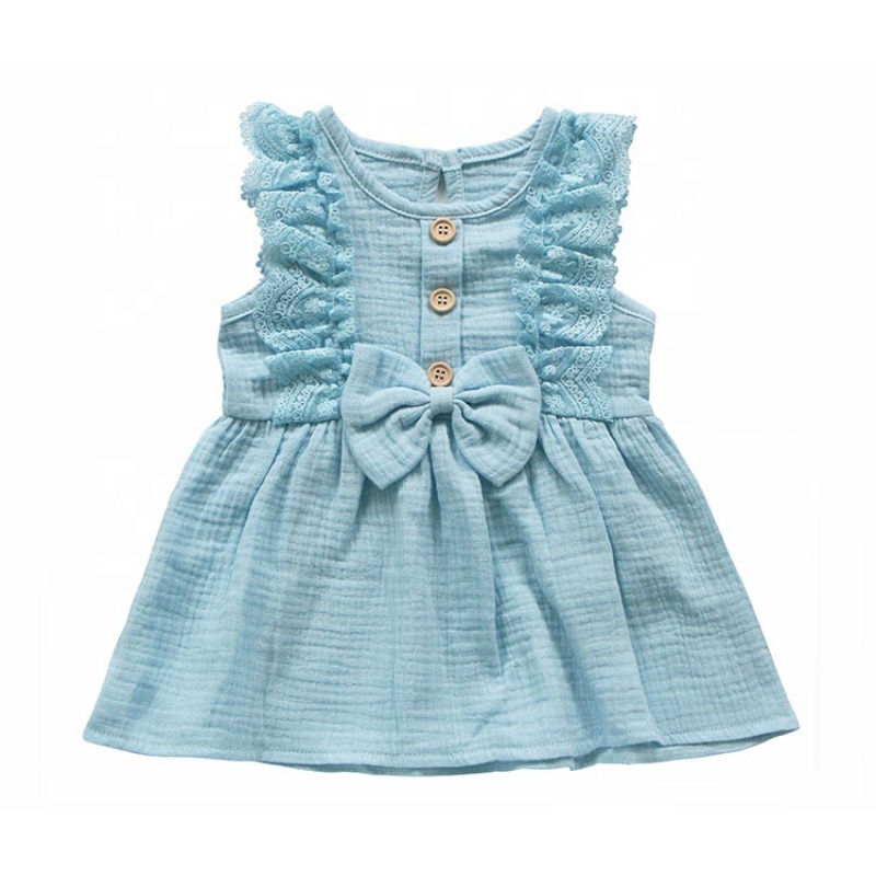 Pink summer cotton toddler children baby girl wear  causal dress