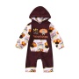 2021 manufacture thanksgiving brown cute cotton organic baby jumpsuit