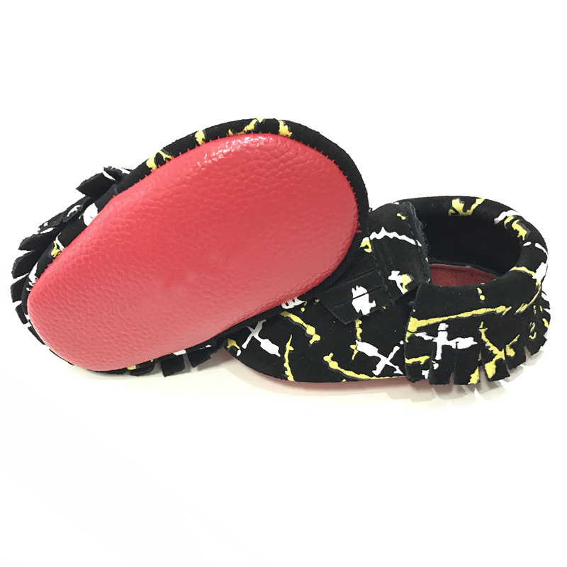 2109  Autumn Baby walking Shoes Baby Soft Shoes Graffiti Tassel Toddler Shoes For Girl
