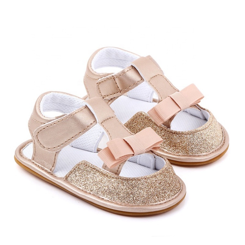 Hot selling new born baby trendy cute shoes glitter sandals